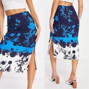 NWOT Ted Baker Selaah Bluebell Floral Print Midi Skirt US Size 4